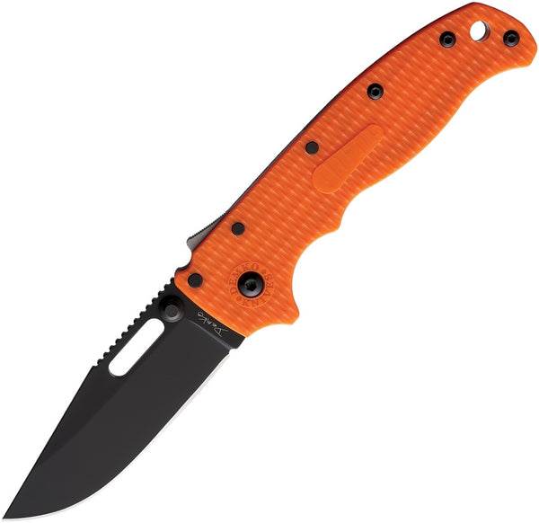 Demko AD20.5 Orange Handle Black Blade Clip Point