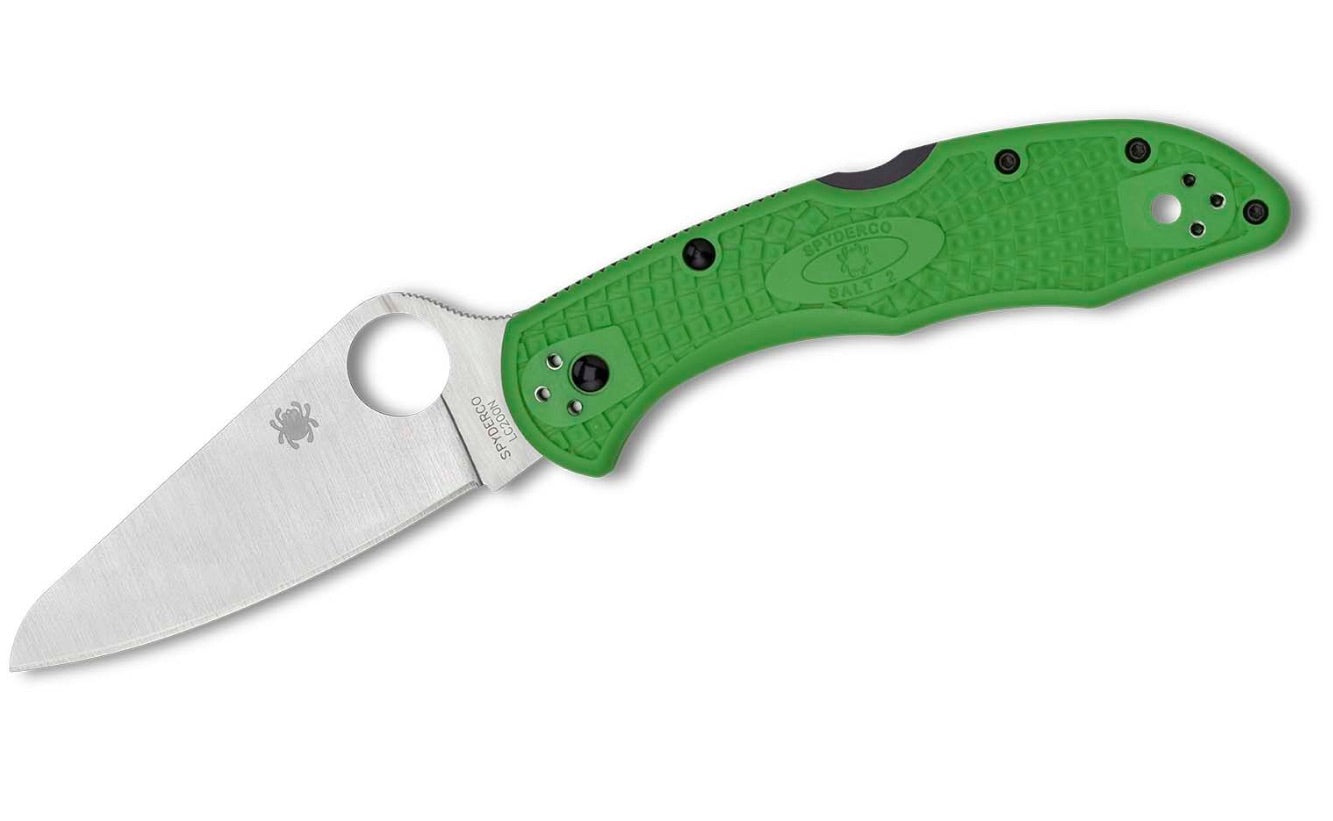 Spyderco Salt 2 Green Plain Edge C88FPGR2