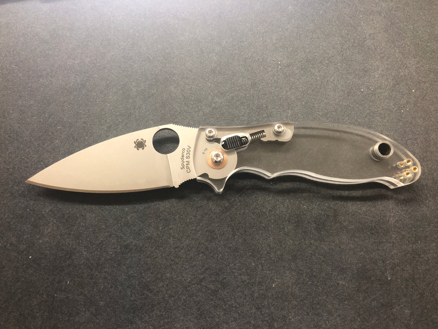 Spyderco S30V Manix 2 With Aftermarket Clear Scales